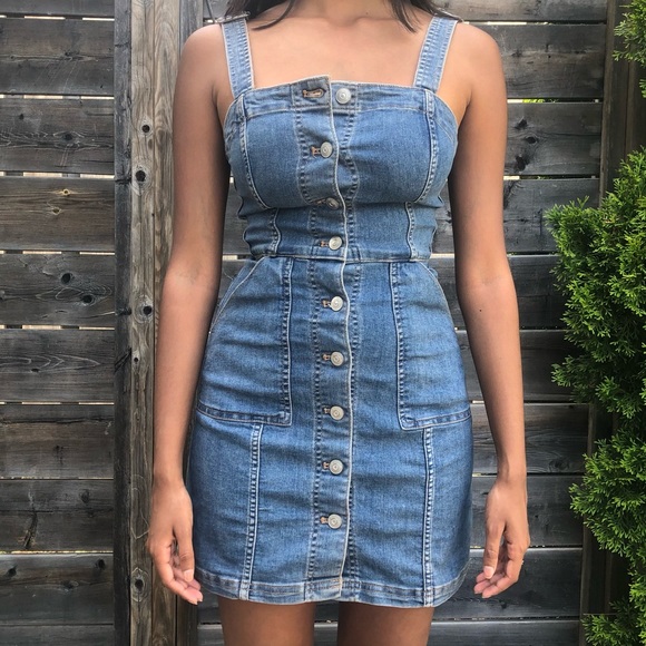 H&M Dresses Hm Denim Bodycon Dress Poshmark